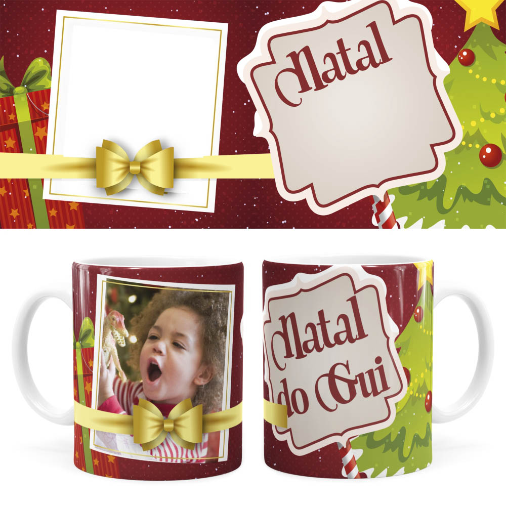 Arte Caneca Natal 55 Digital PNG QualiDesign